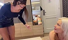 Petite Blonde Nails Double BJ in Couple POV Casting