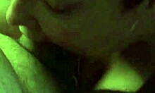 Redhead amateur performs ball sucking and licking.