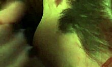 Redhead amateur performs ball sucking and licking.