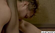 fucking my wife while asian waitress watches