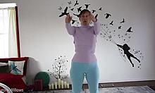 Natural tits and hairless pussy in homemade video