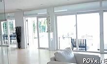 This wicked beauty loves licking her partner's balls, so nasty! 😈