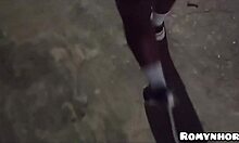 Brazilian babe fucked without condom in rio street house