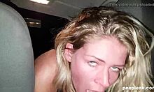 she's sucking cock in the car to stay warm