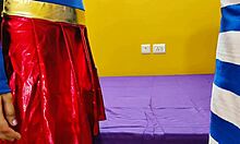 Curvy super-girl fucks at home