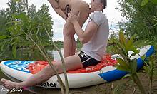 Outdoor River Trip Turns into Doggystyle Amateur Fuck by the Water
