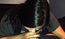 brunette teen gets facial after blowjob 😍