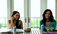 Petite latina teen licks pussy 😋