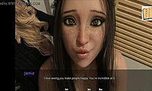 brunette girlfriend discovers john's secret in anime hentai cartoon.