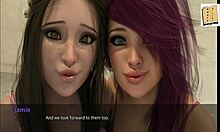 brunette girlfriend discovers john's secret in anime hentai cartoon.