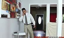 Ethnic teen throated and fucked hard 😈