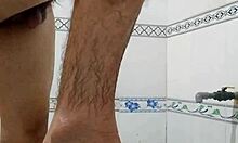 Teen takes a relaxing solo bath in private