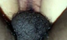 look at that hairy pussy wife getting fucked by huge bbc