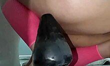 Blonde amateur films her wide ass with toys and anal play