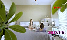 Caught Stepsis Using Stepmom's Dildo Roughly