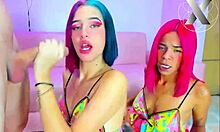 Jazmin and Candy dominate in a rough deepthroat session