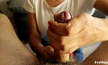 milf plays with my huge cock and helps me cum 💦😏