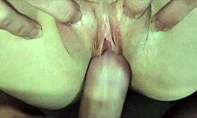 Watch her petite pussy getting filled with cum up close.