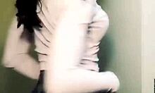 Ebony teen in shorts dancing and deepthroating