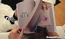 dick licking teen whore gets banged hard by an old dude in taboo play