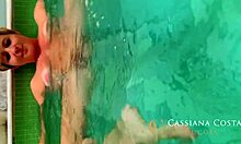 Naked In Pool, Sucking Friend's Big Cock Until He Fucks My Ass