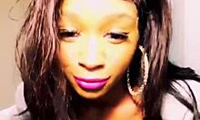 Ebony teen in shorts dancing and deepthroating