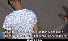 Tattooed stud fucks latino boy outdoors