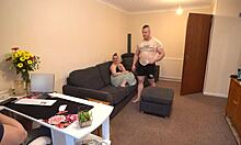 Cuckold husband has to work while he watches wife fuck