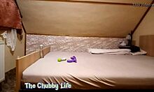 chubby woman with big ass and tits is preparing her toys for some fun