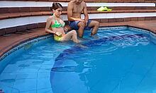 i fuck my horny stepsister hard in the pool