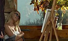 Glamorous babe in glasses enjoys anal assfucking in missionary position. 😏