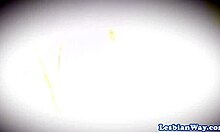 beautiful lesbian vixens seducing and licking hairy pussies in wild 3some