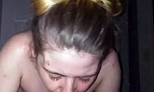 this blonde wife gives best deepthroat blowjob 😍