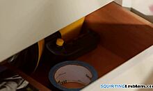 busty teen 18+s squirting while scissoring hairy pussies