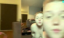 Naughty teen 18+ explores her shaved pussy with various toys at home