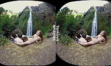 yanks vr presents hottie lesbian sierra masturbating outdoors in 3d porn, reaching climax with oral
