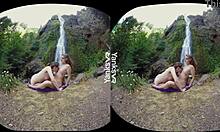 yanks vr presents hottie lesbian sierra masturbating outdoors in 3d porn, reaching climax with oral