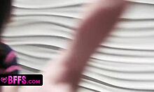 naughty teen 18+ beauties pajama party and one of the girls with glasses gets her pussy pounded by her friend wearing strapon dildo