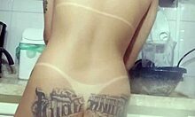 Latina Teen Prepares Dinner After Washing Dishes