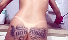 Latina Teen Prepares Dinner After Washing Dishes