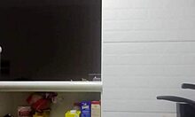 Latina Teen Prepares Dinner After Washing Dishes