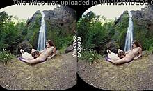 yanks vr presents hottie lesbian sierra masturbating outdoors in 3d porn, reaching climax with oral