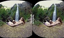yanks vr presents hottie lesbian sierra masturbating outdoors in 3d porn, reaching climax with oral