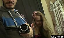 dagfs - blonde teen 18+ fingers herself at tanning salon. her solo play turns into wild anal action.