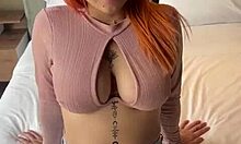 The nervous redhead latina sucks a monster cock eagerly