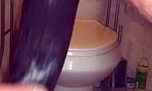 having fun with two huge dildos for anal play