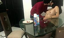 Totally horny munching on a dick with strawberry and cream part 1 💦🍓