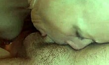 Big ass MILF sucks cock and licks balls