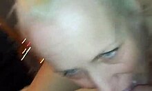 Big ass MILF sucks cock and licks balls