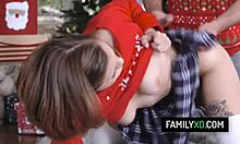 Blonde Teen Stepsis Riley Mae With Stepbro During Christmas Family Pictures
